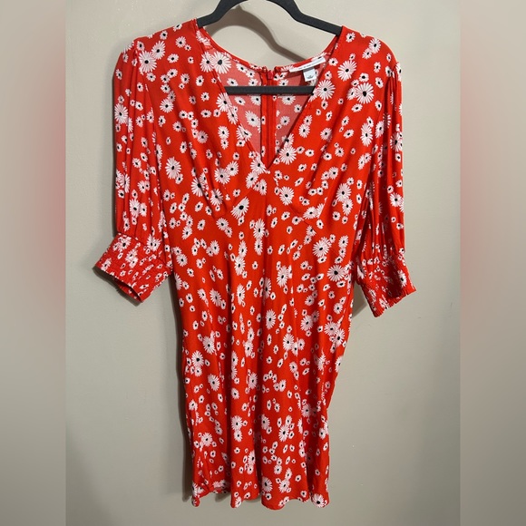 RIXO Dresses & Skirts - Rixo Red floral Puff Sleeves/ Target collab